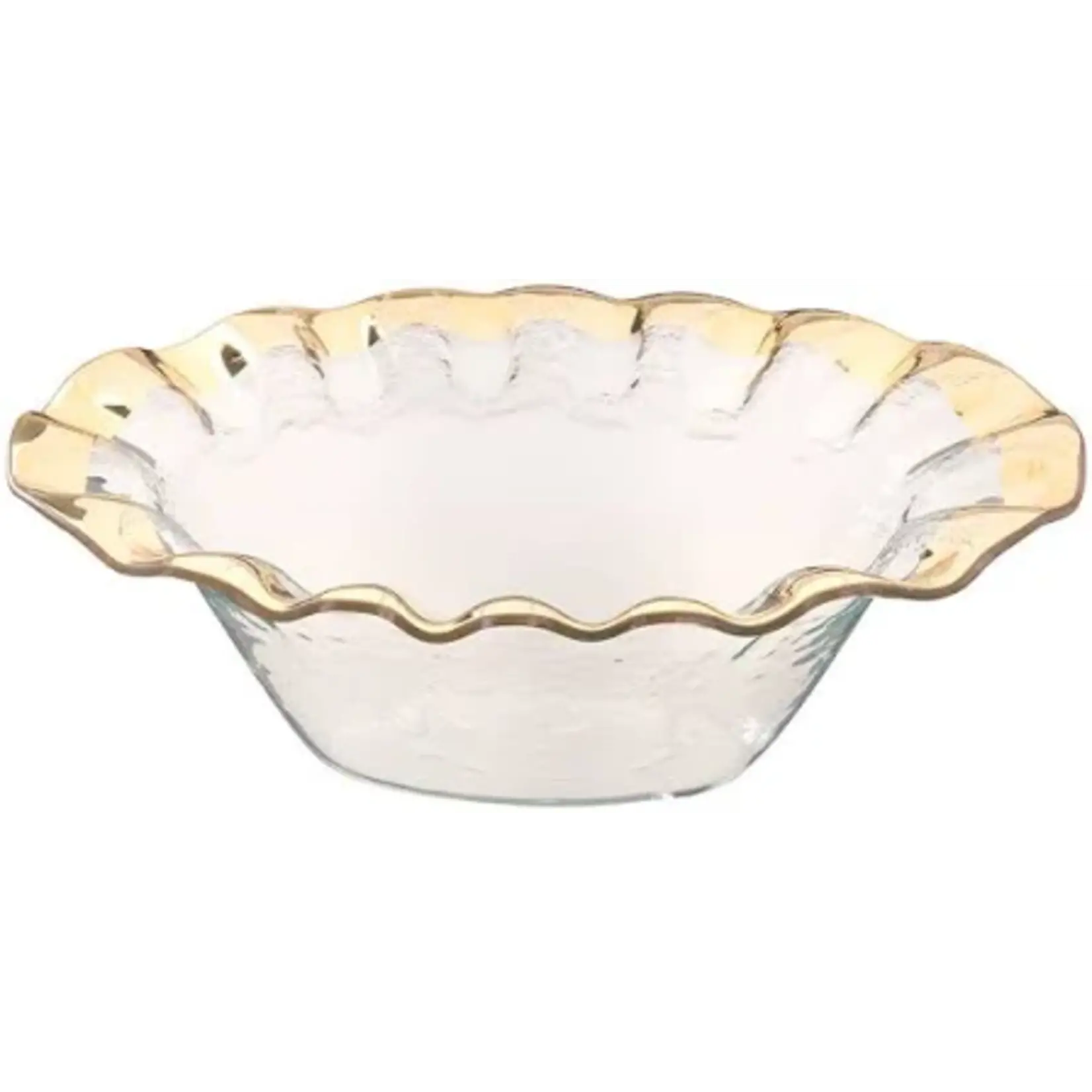 Annieglass Ruffle Wine Coaster, Gold, 7.5