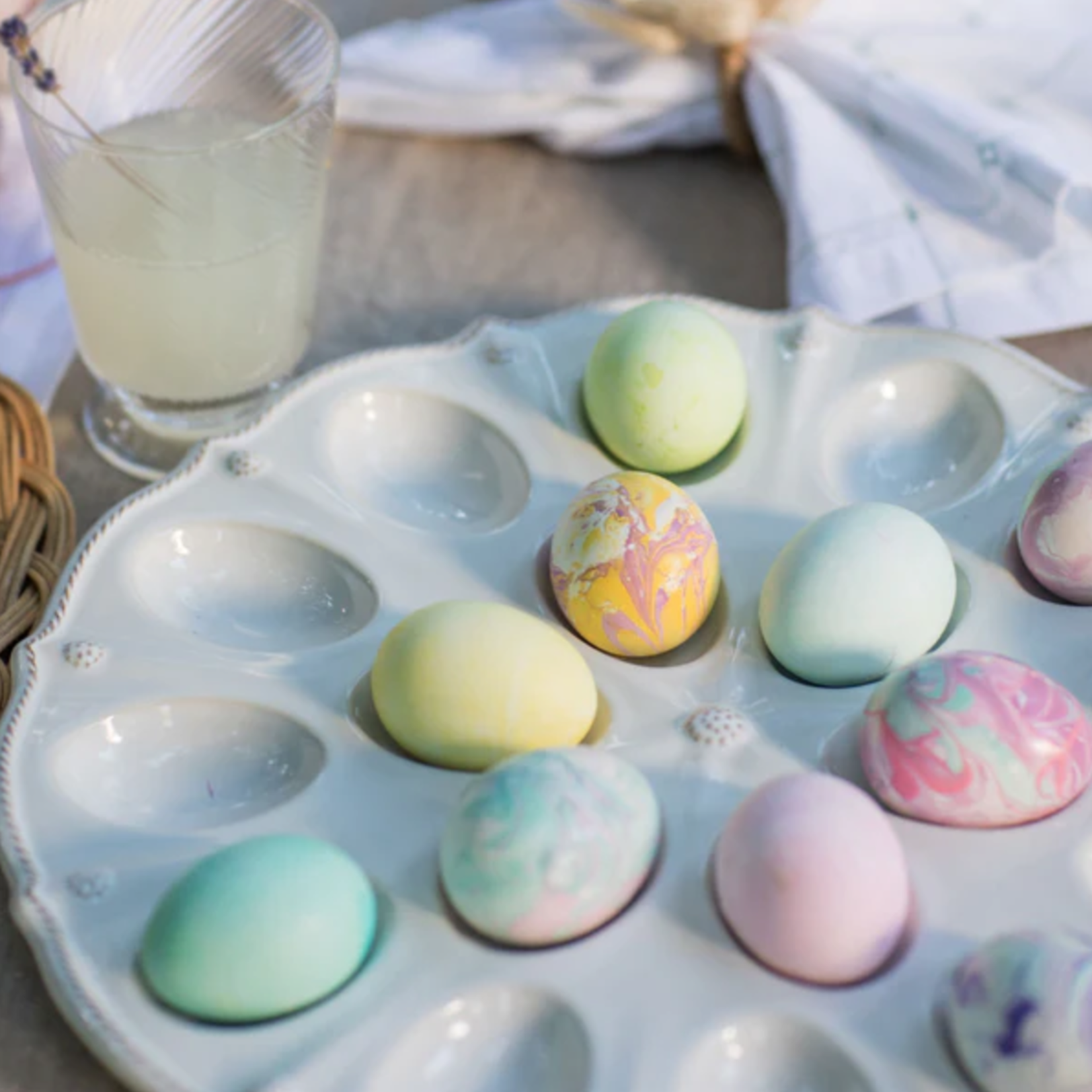 Juliska Berry & Thread Whitewash Deviled Egg Platter