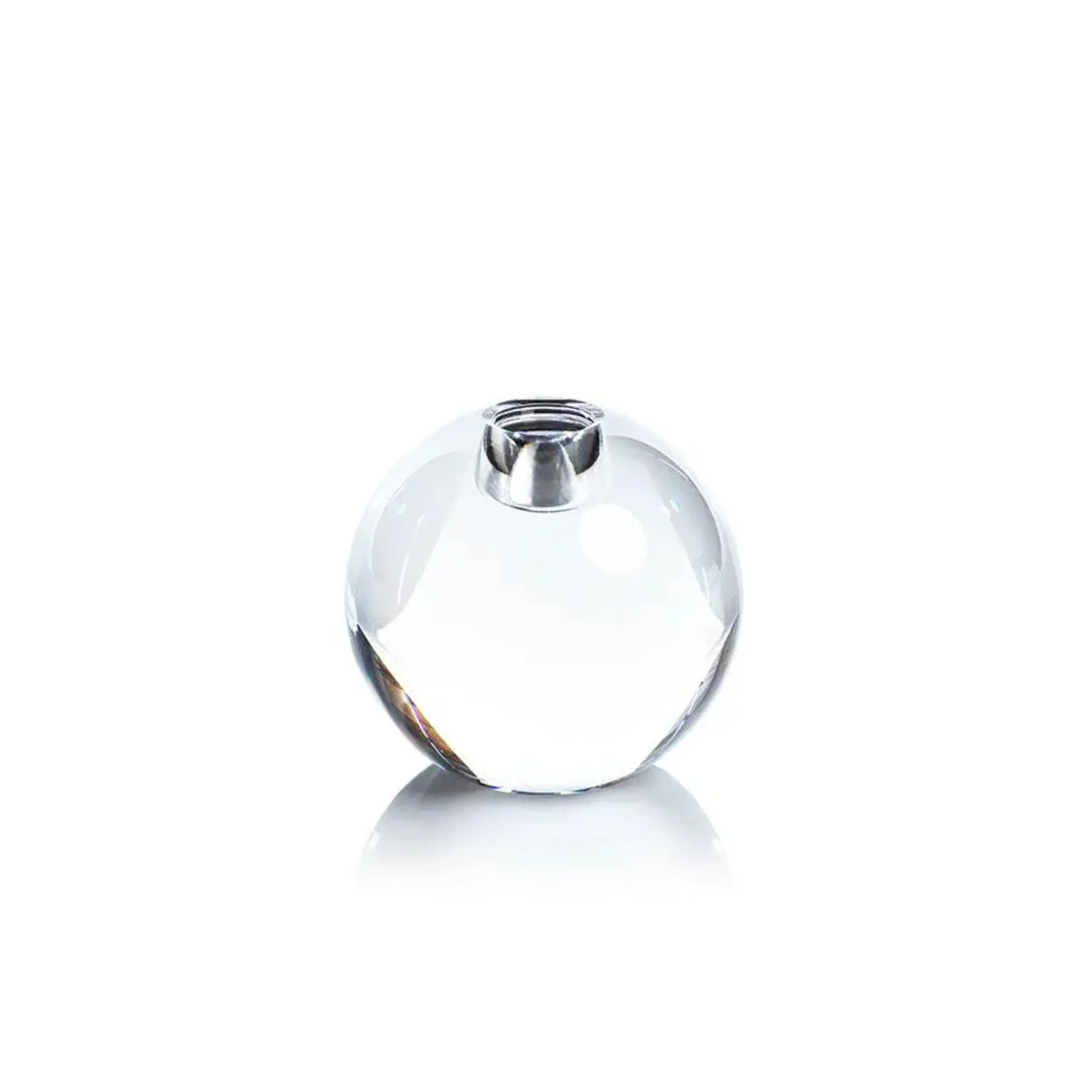 Zodax Round Crystal Glass Taper Holder