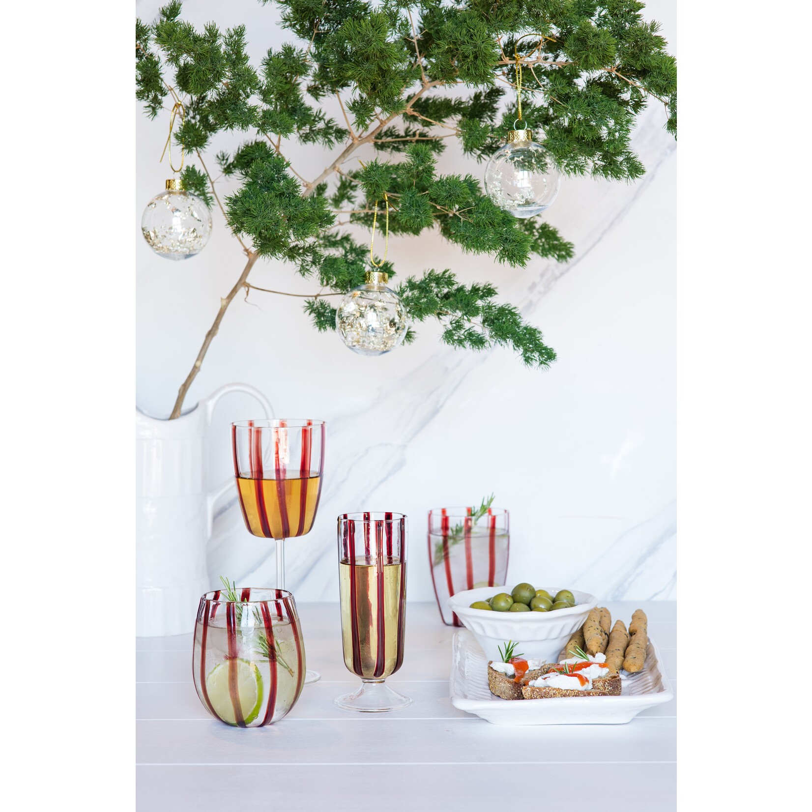 Vietri Nuovo Stripe Red Wine Glass