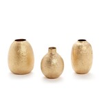 Two's Company Golden Texture Set of 3 Golden Vases Includes 3 Shapes