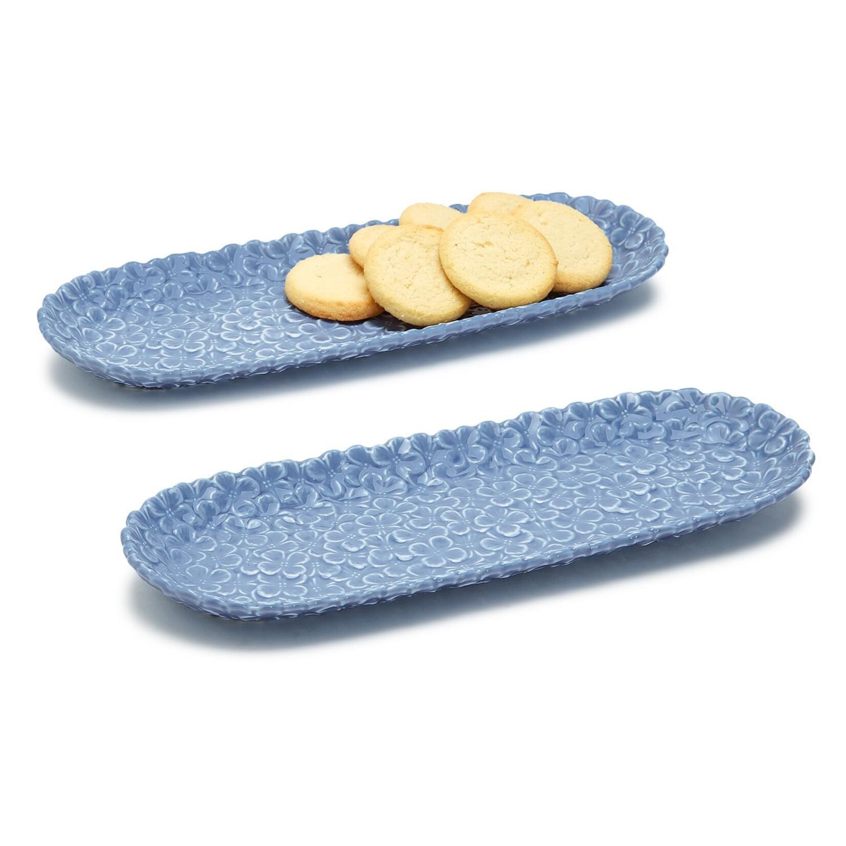 Two's Company Hydrangea Tidbit / Cracker Dish