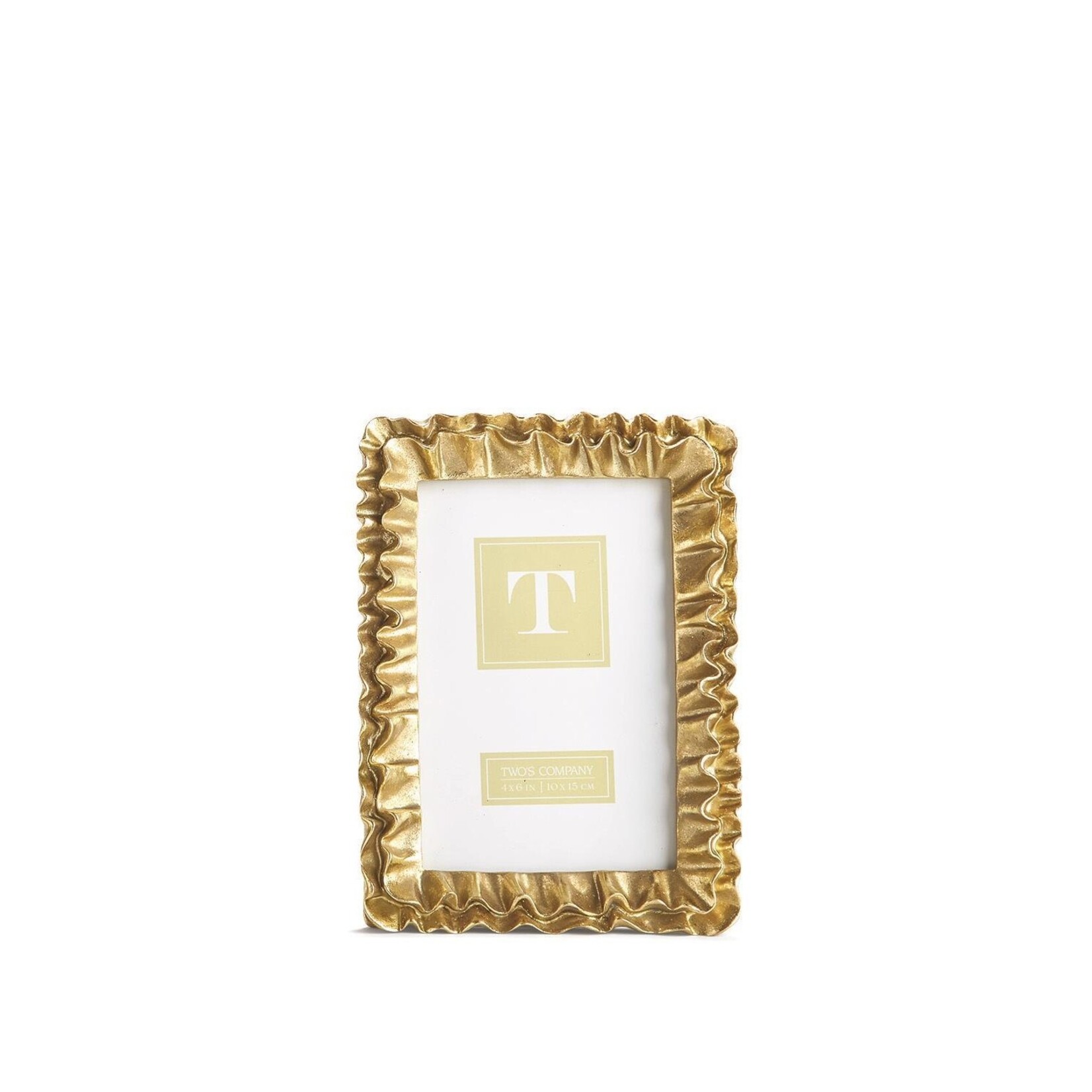 Two's Company Gold Ruffles Frame 4x6