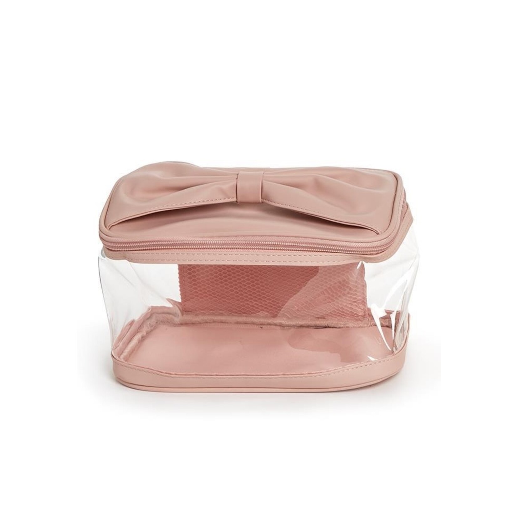 Two's Company Bow on Top See Through Cosmetic and Toiletry Carry Case