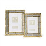 Two's Company Bamboo Design Gold Photo Frame with Mirror Edge 5x7