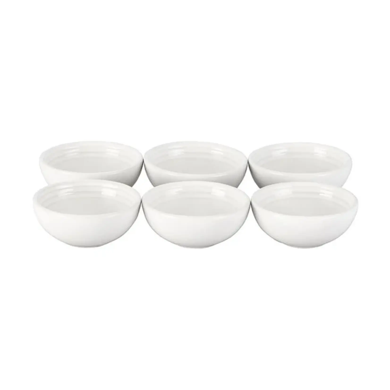Le Creuset Set 6 Vancouver Pinch Bowls White 2oz