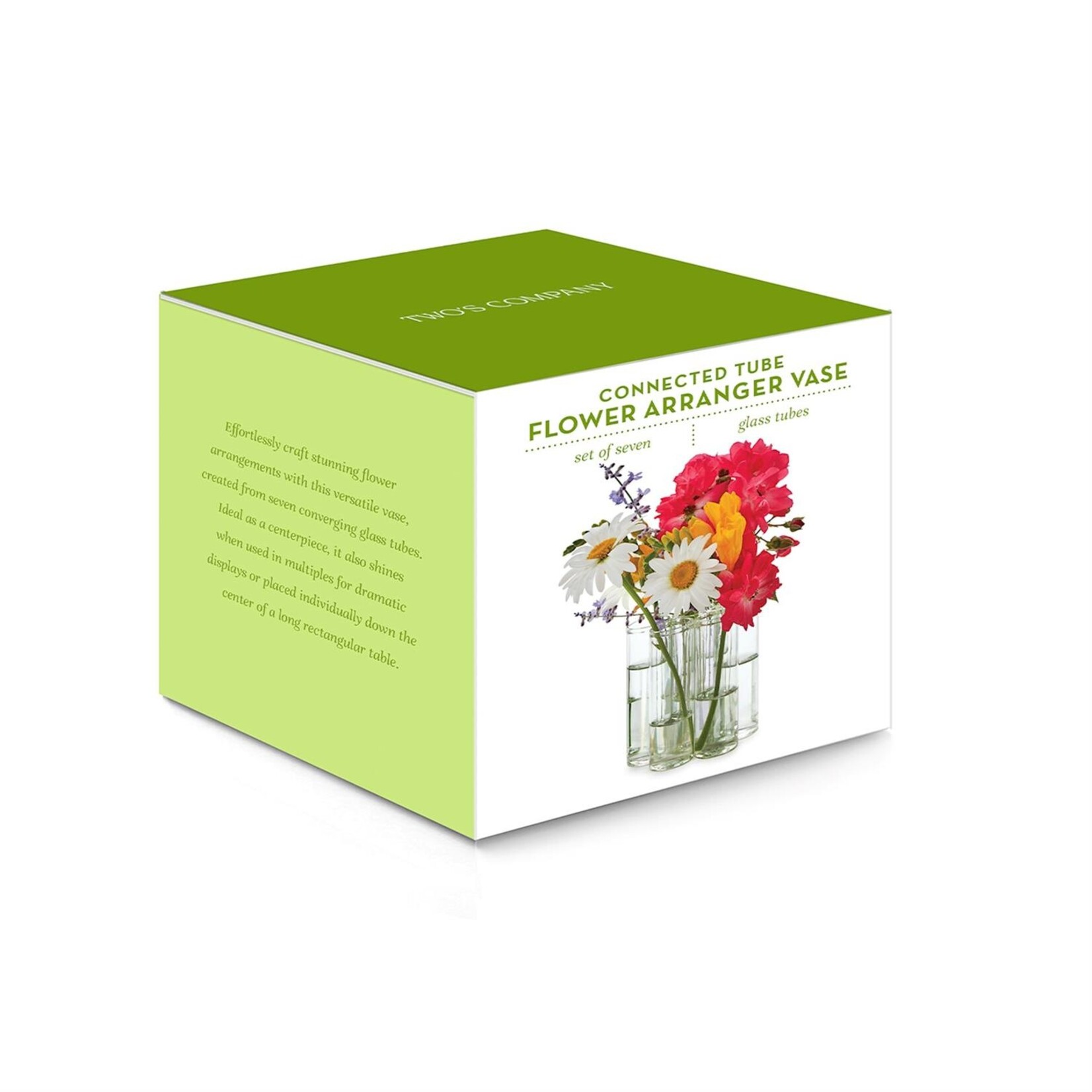 Two's Company Set of 7 Connected Tube Vase in Gift Box