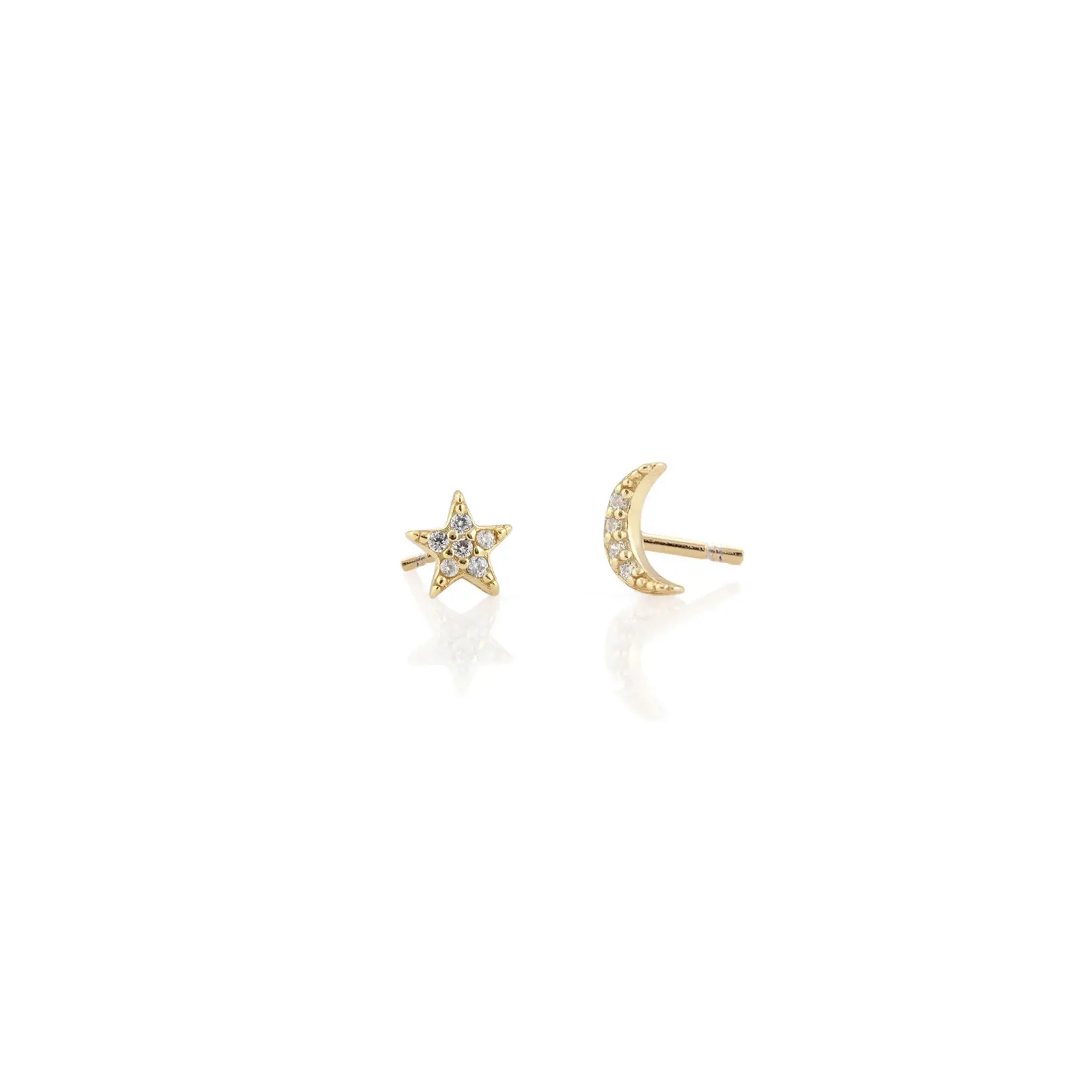 Kris Nations Star and Moon Crystal Stud Earring