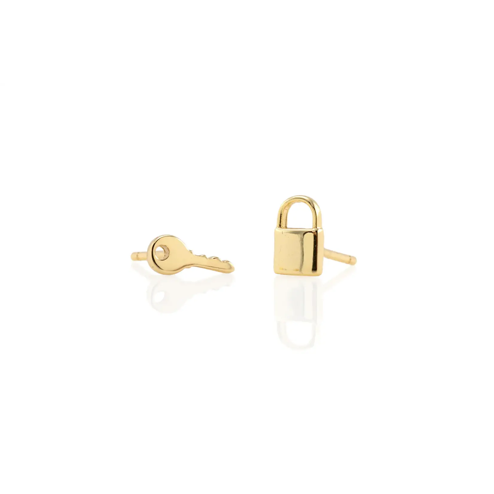 Kris Nations Lock & Key Stud Earrings