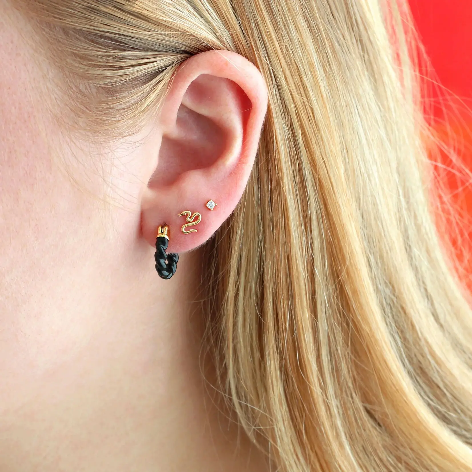 Kris Nations Tiny Snake Stud Earrings