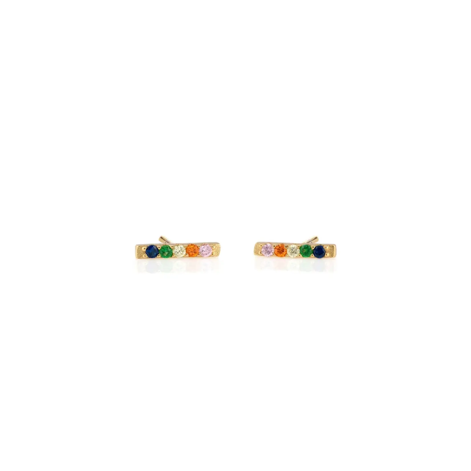 Kris Nations Rainbow Bar Dash Crystal Stud Earrings