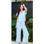 Mary Square Serena Pajamas Simply Striped Green Cropped Pant Set