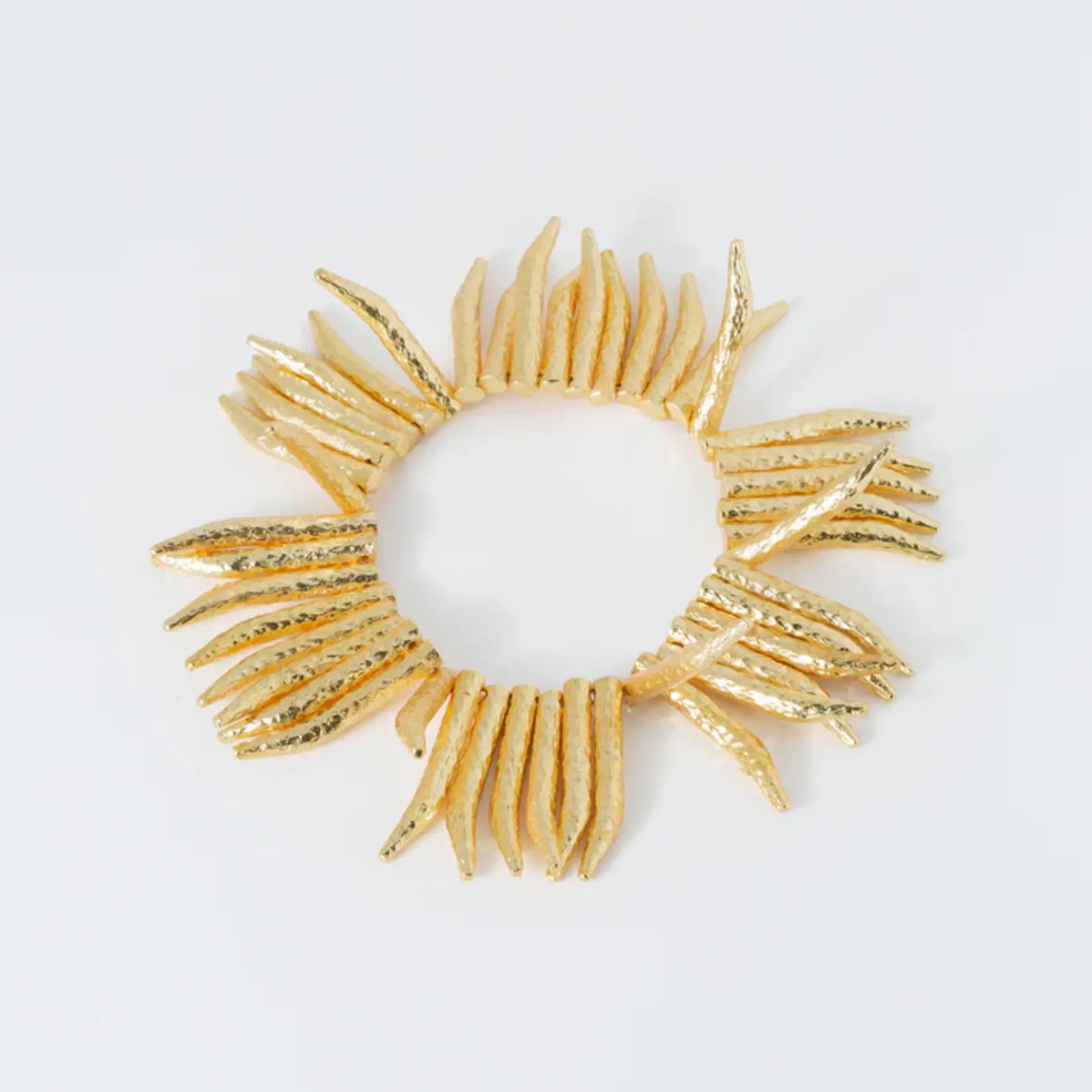 Coastal Grit Gold Horn Beaded Bracelet