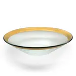 Annieglass Roman Antique Wok Bowl, Gold 13.25"