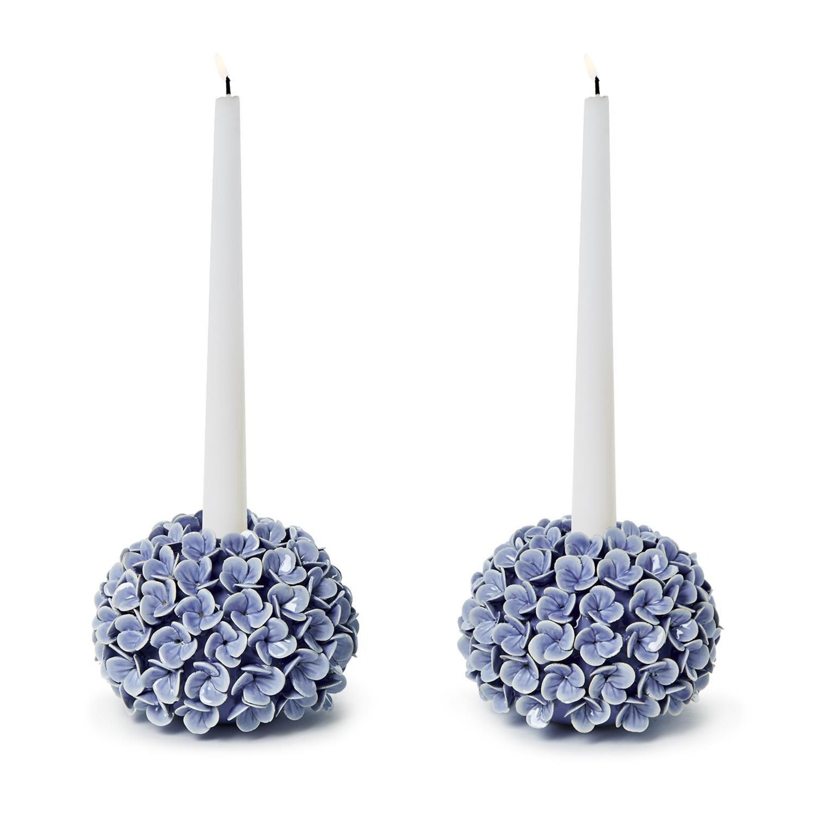 Two's Company Hydrangea Flower Bud Vase / Taper Candle Holder