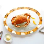 Annieglass Ruffle Large Oval Serving Platter Gold 20x15"