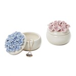 Two's Company Hydrangea Trinket Jewelry Box with Lid