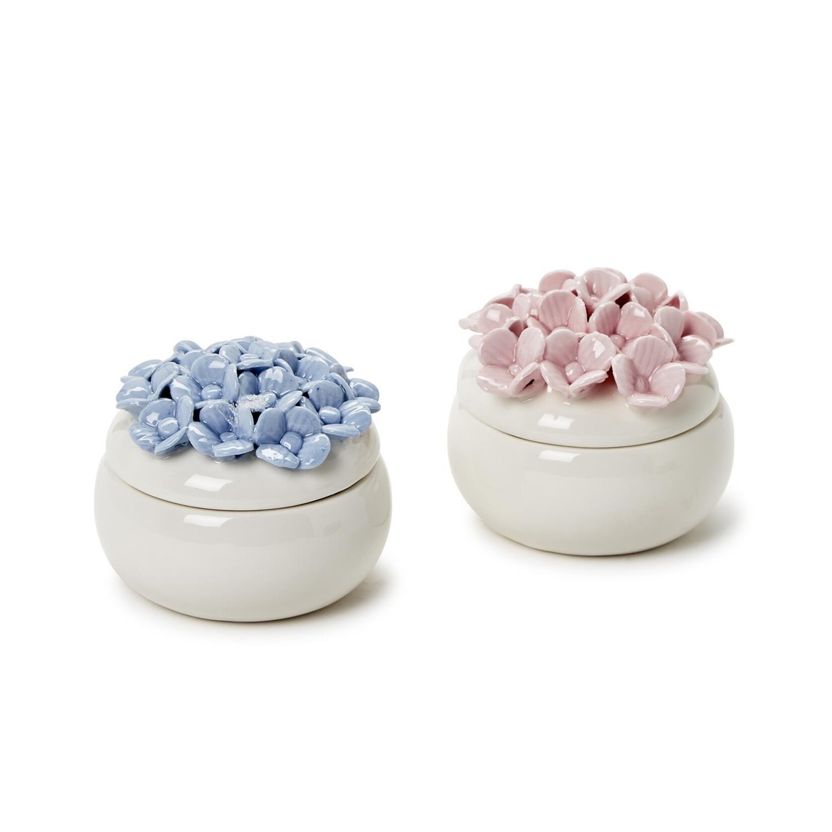 Two's Company Hydrangea Trinket Jewelry Box with Lid