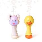 Two's Company Spring Bubbles LED Illuminating Bubble Wand Blower with Refillable Bottle and Solution in Gift Box