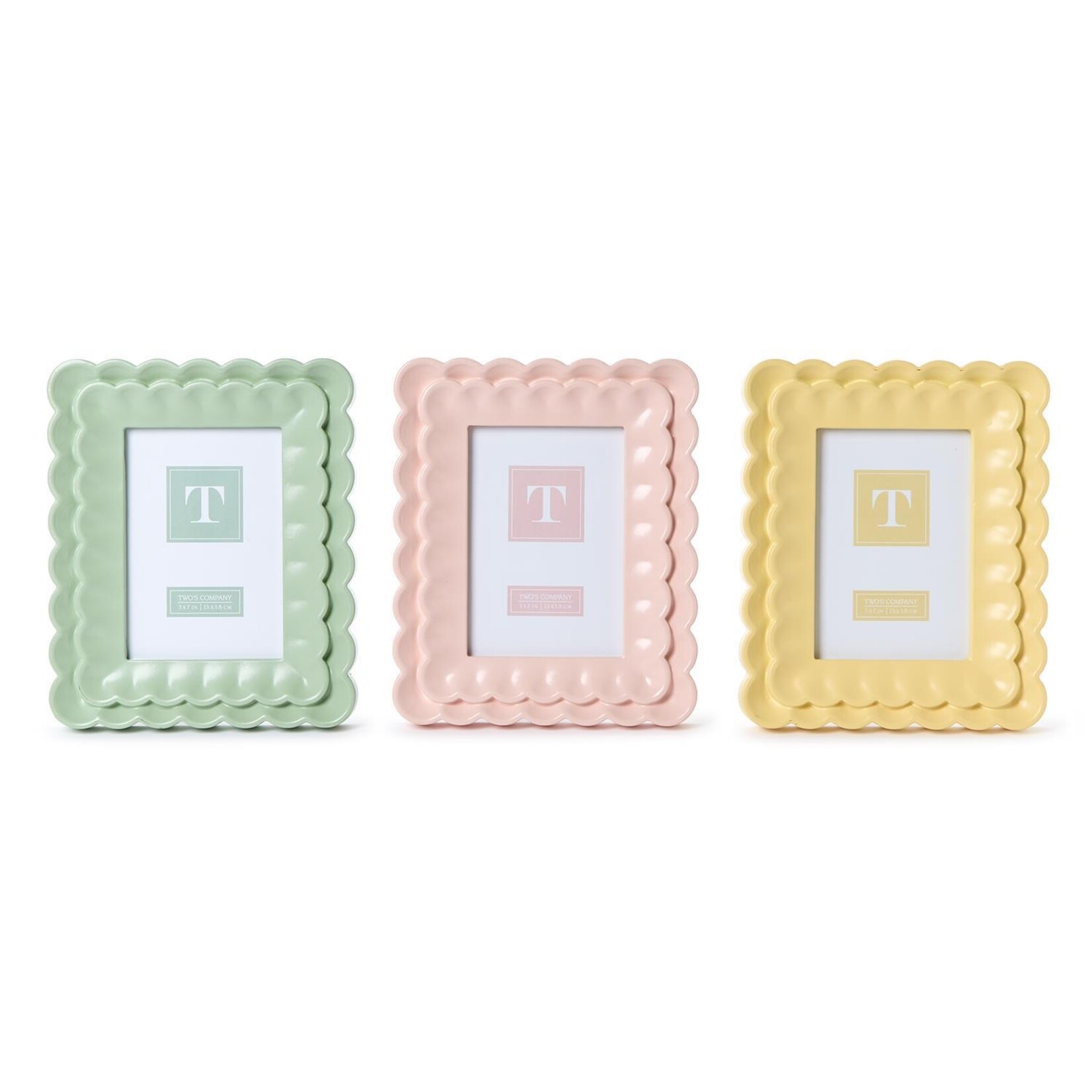 Two's Company Scalloped Wood Frame 5" x 7"