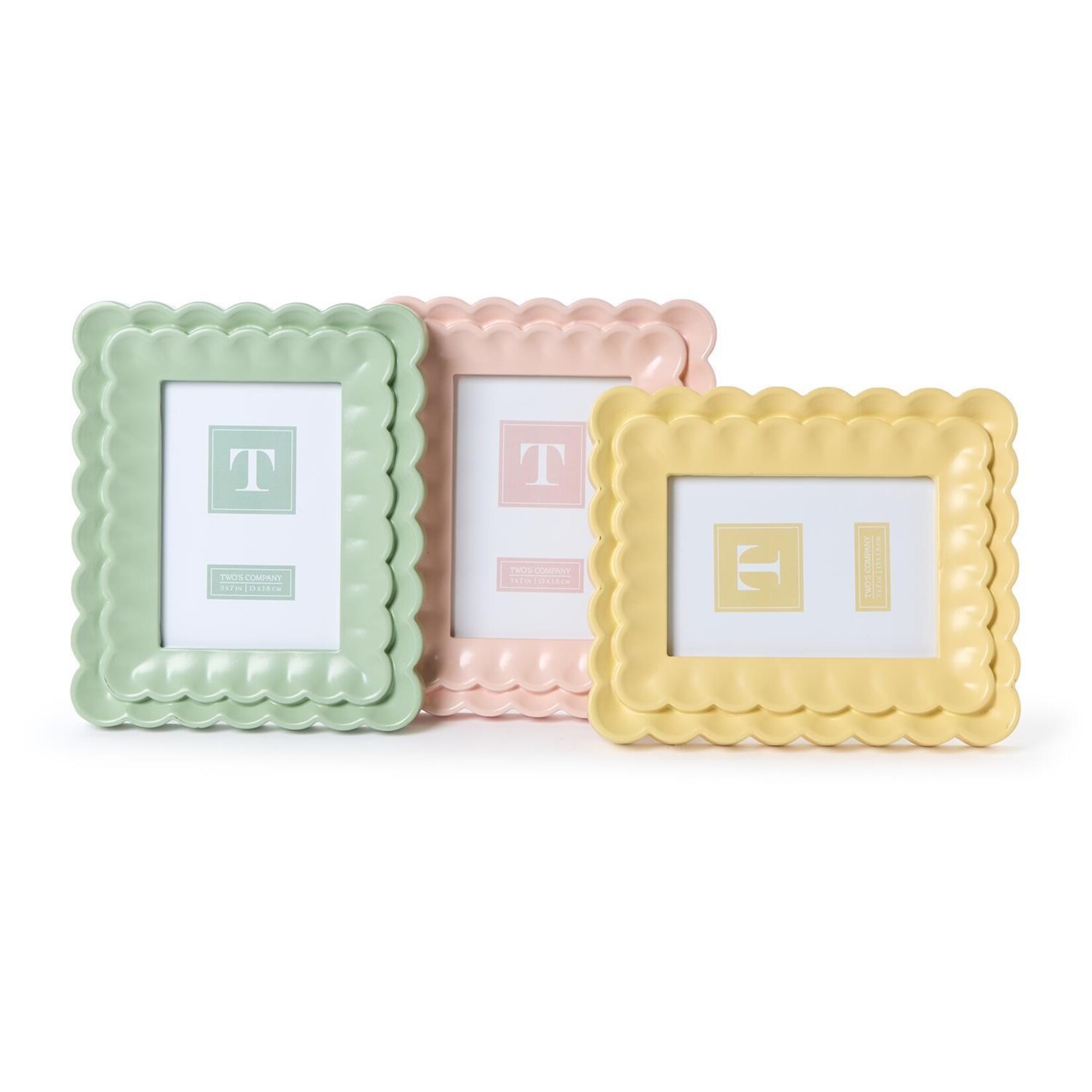 Two's Company Scalloped Wood Frame 5" x 7"