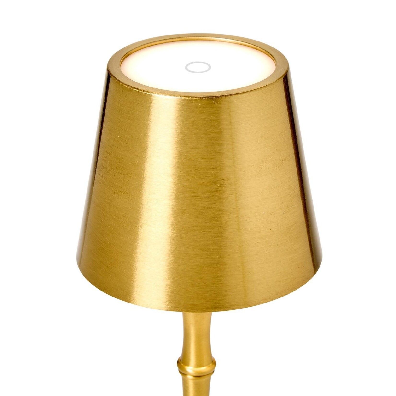 Two's Company LED Cordless Gold Bamboo Table Lamp in Gift Box