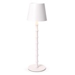 Two's Company LED Cordless White Bamboo Table Lamp in Gift Box