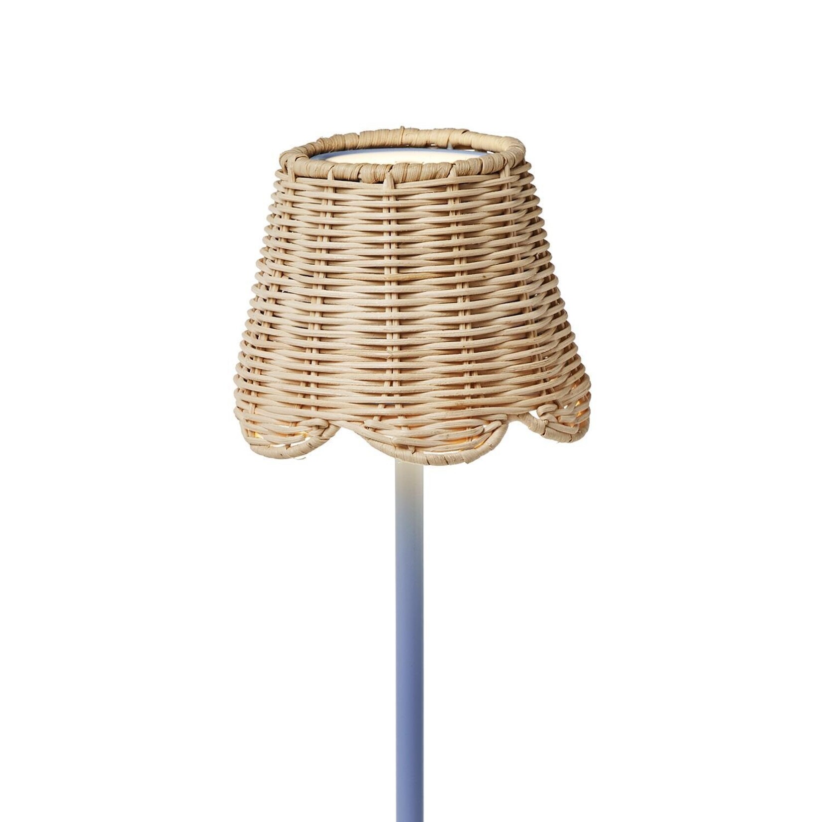Two's Company Rattan Lamp Shade Cover with Scallop Edge