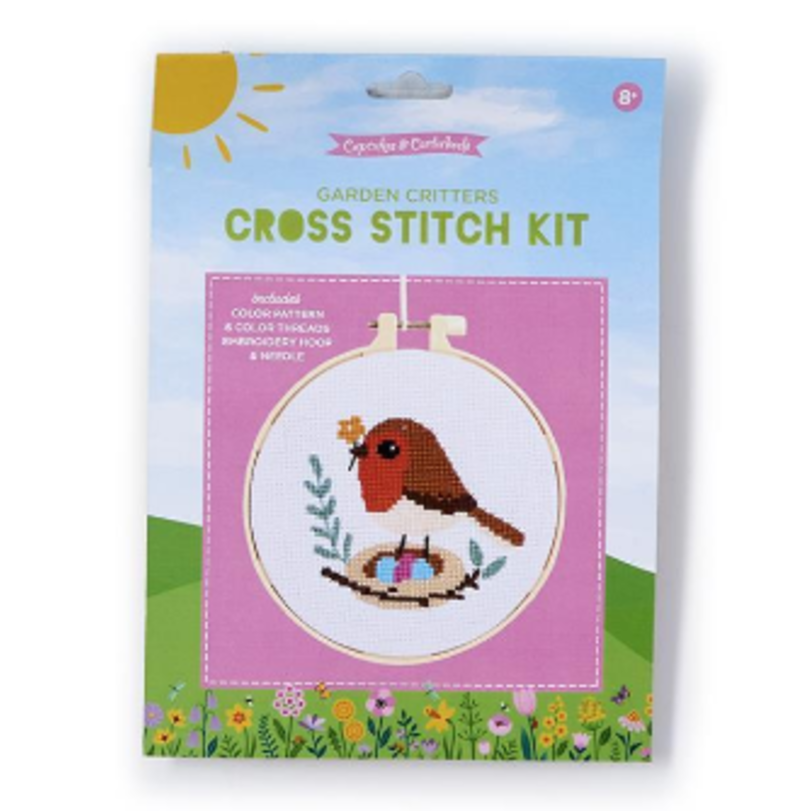 Two's Company Garden Critters Cross Stitch Embroidery Craft Kit