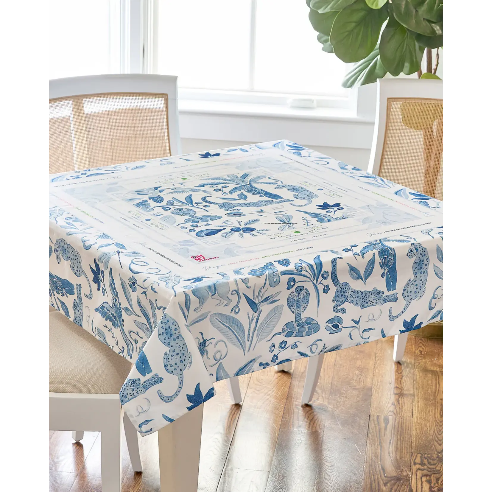 Oh My Mahjong Amazon Blue Instructional Tablecloth