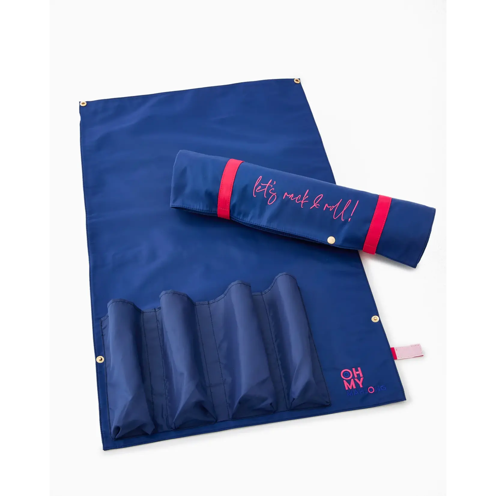 Oh My Mahjong Navy Blue Let's Rack & Roll Bag