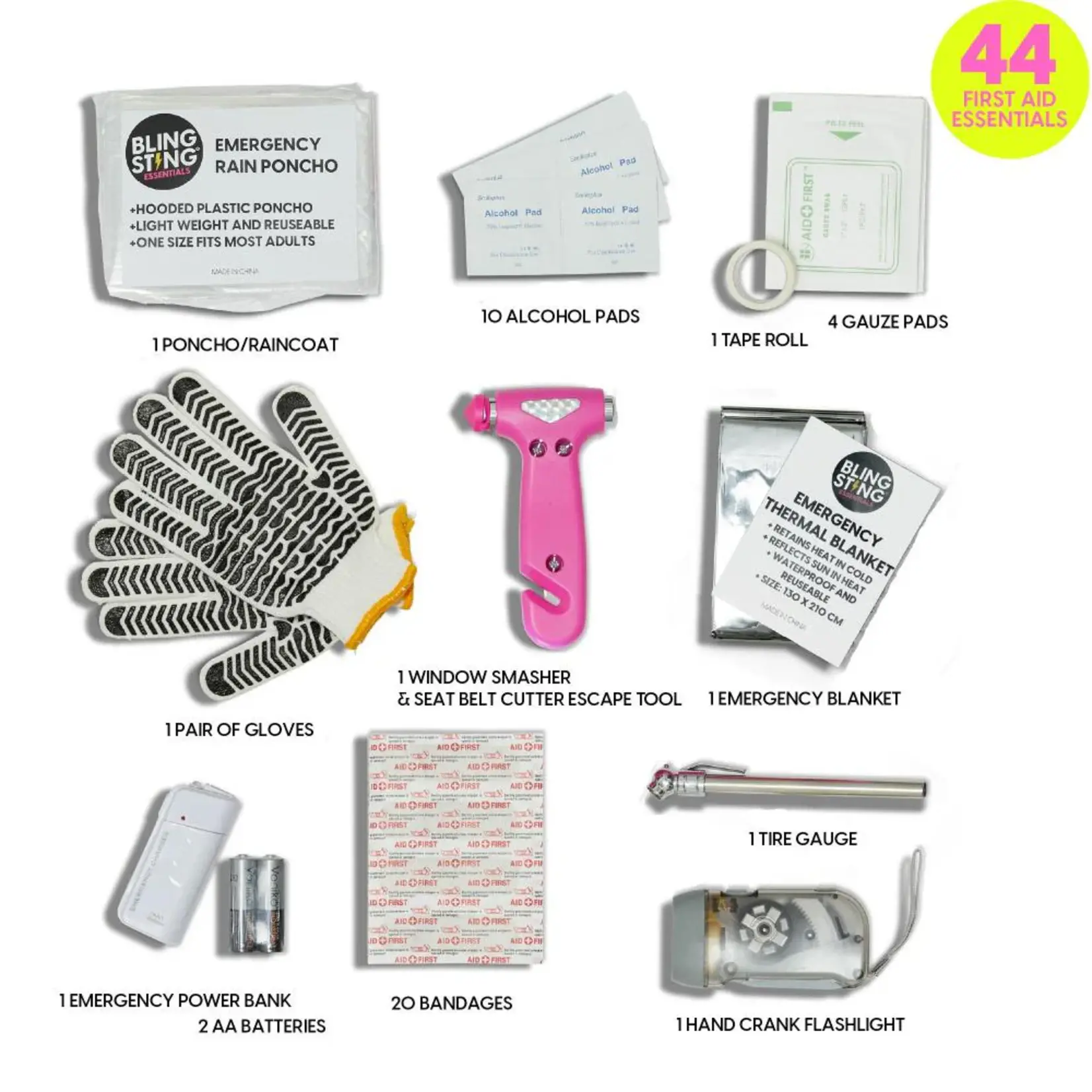 Bling Sting Essentials Roadside Emergency Kit