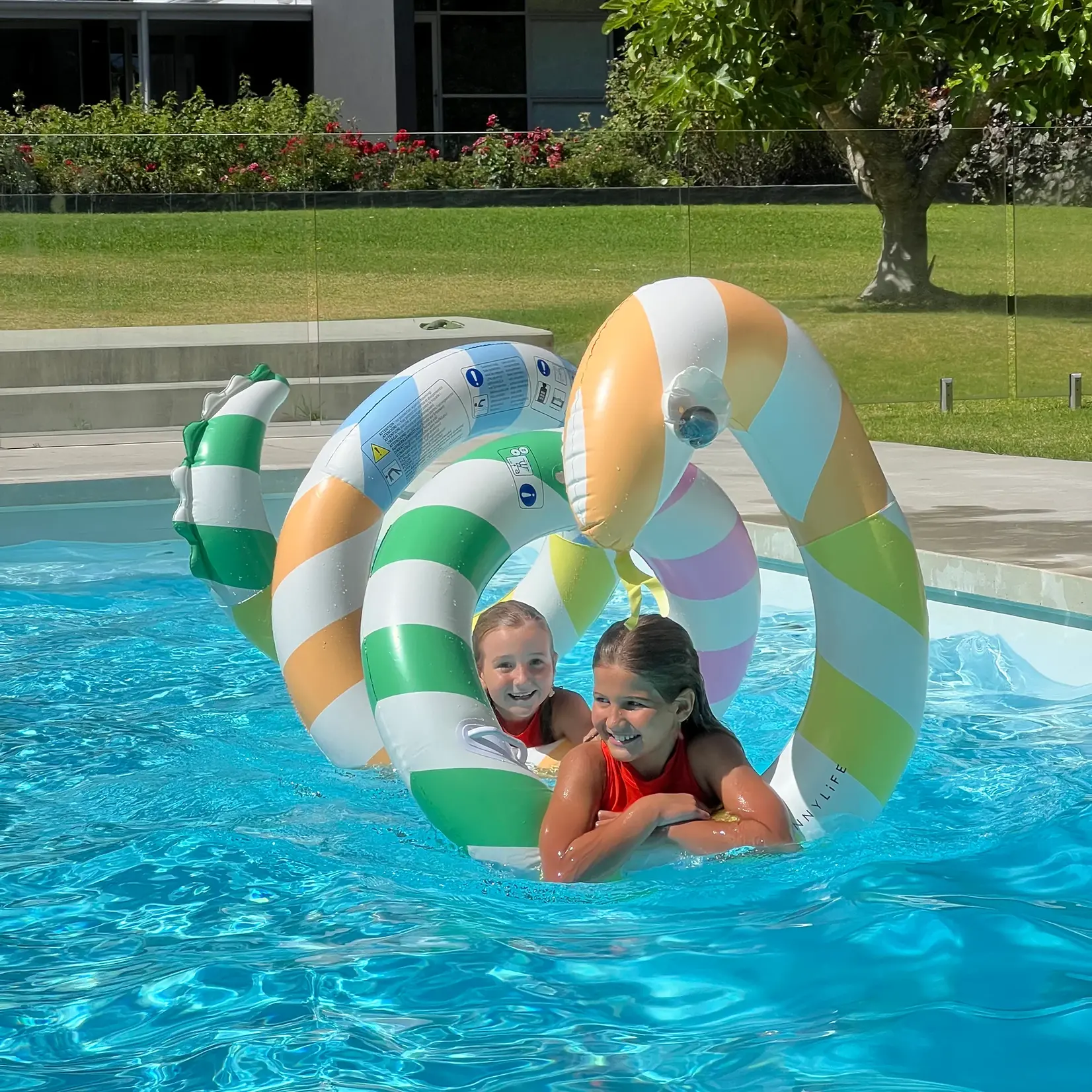 Sunnylife Giant Inflatable Noodle Poolside Sorbet Stripe