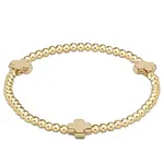 enewton egirl Signature Cross Gold Pattern 3mm Bead Bracelet - Gold