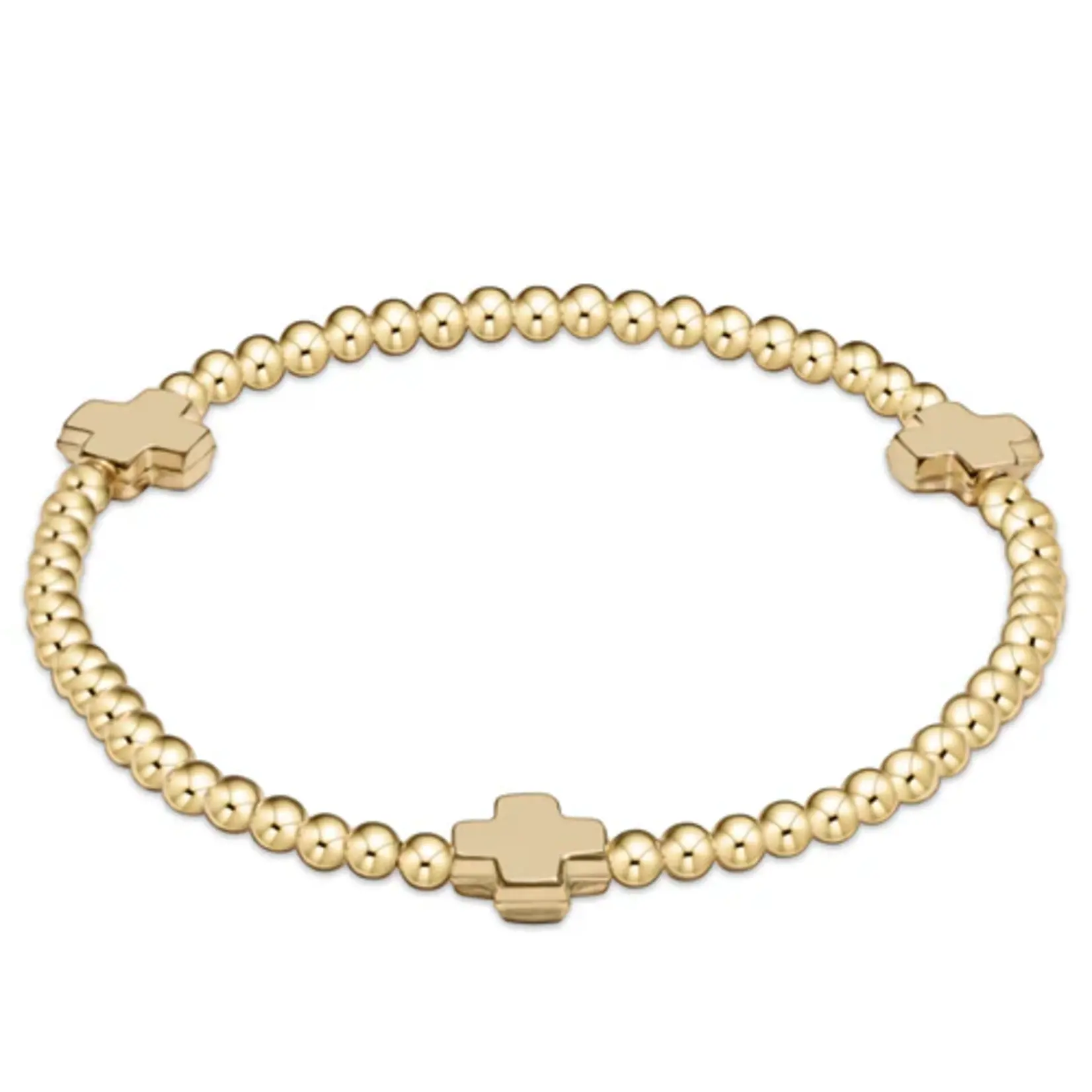 enewton egirl Signature Cross Gold Pattern 3mm Bead Bracelet - Gold
