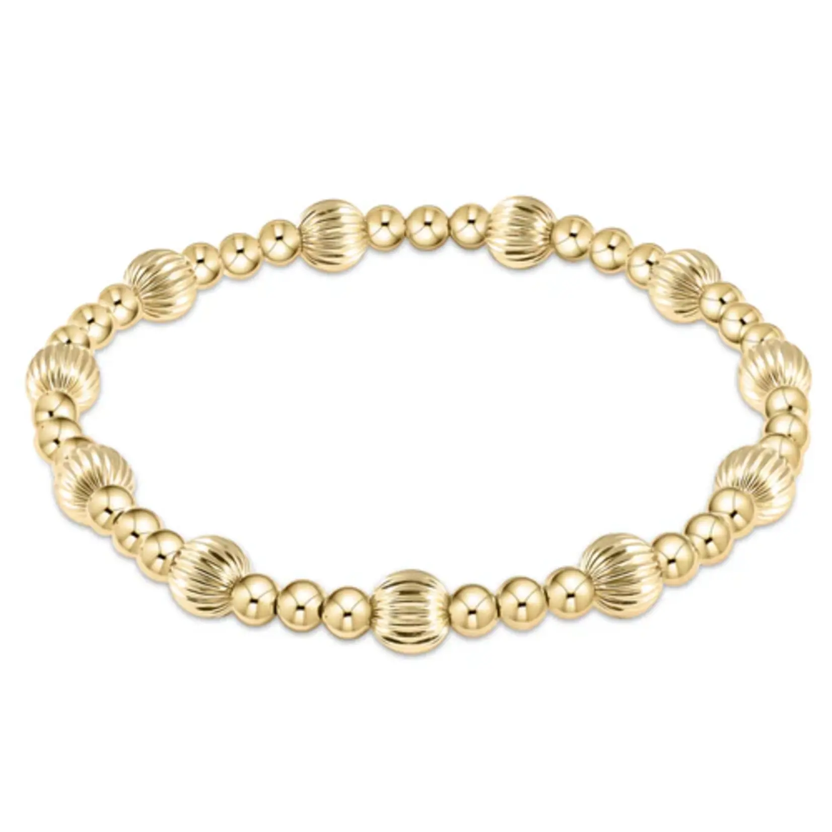 enewton Dignity Sincerity Pattern 6mm Bead Bracelet Gold