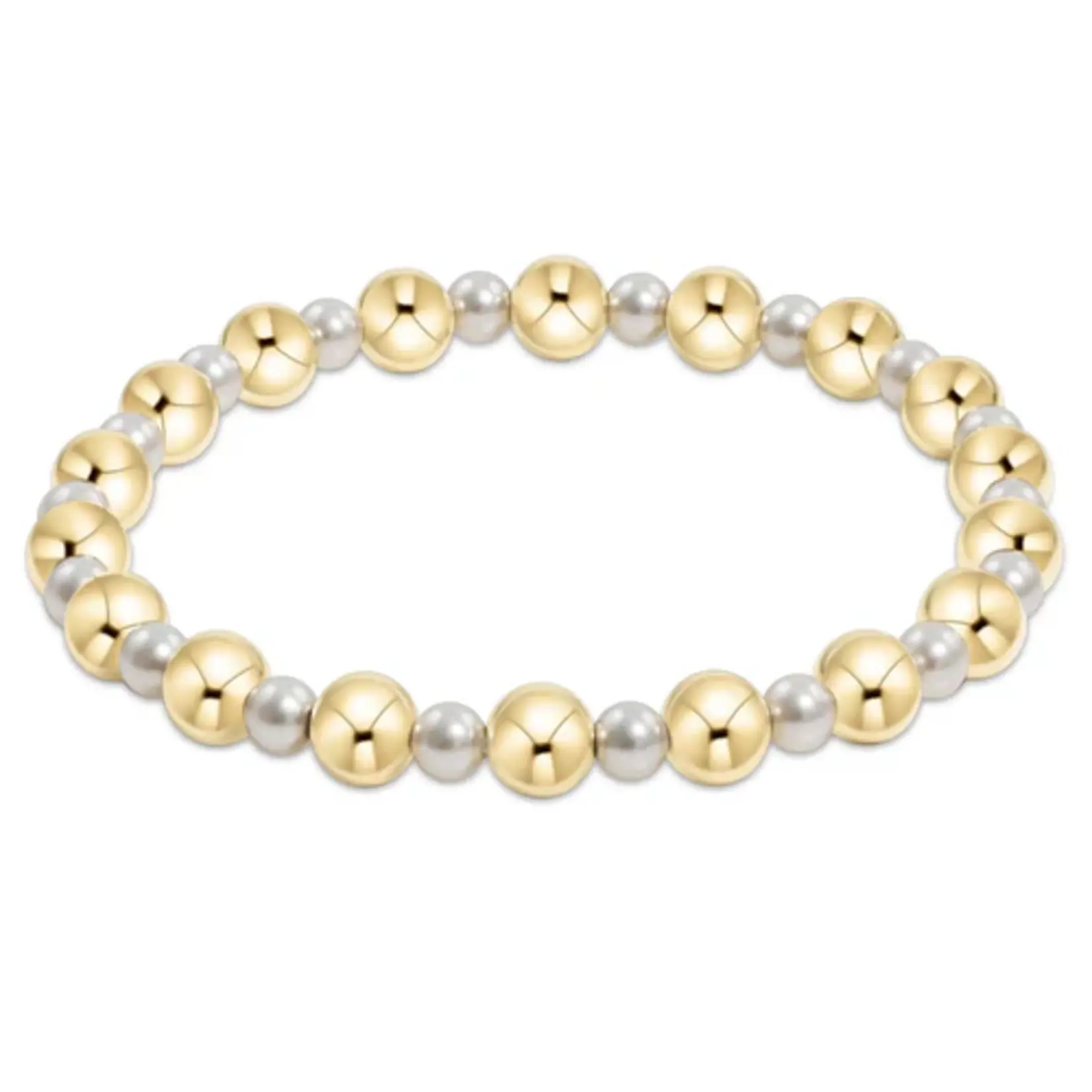 enewton Pearl Grateful Pattern 4mm Bead Bracelet - 6mm Gold