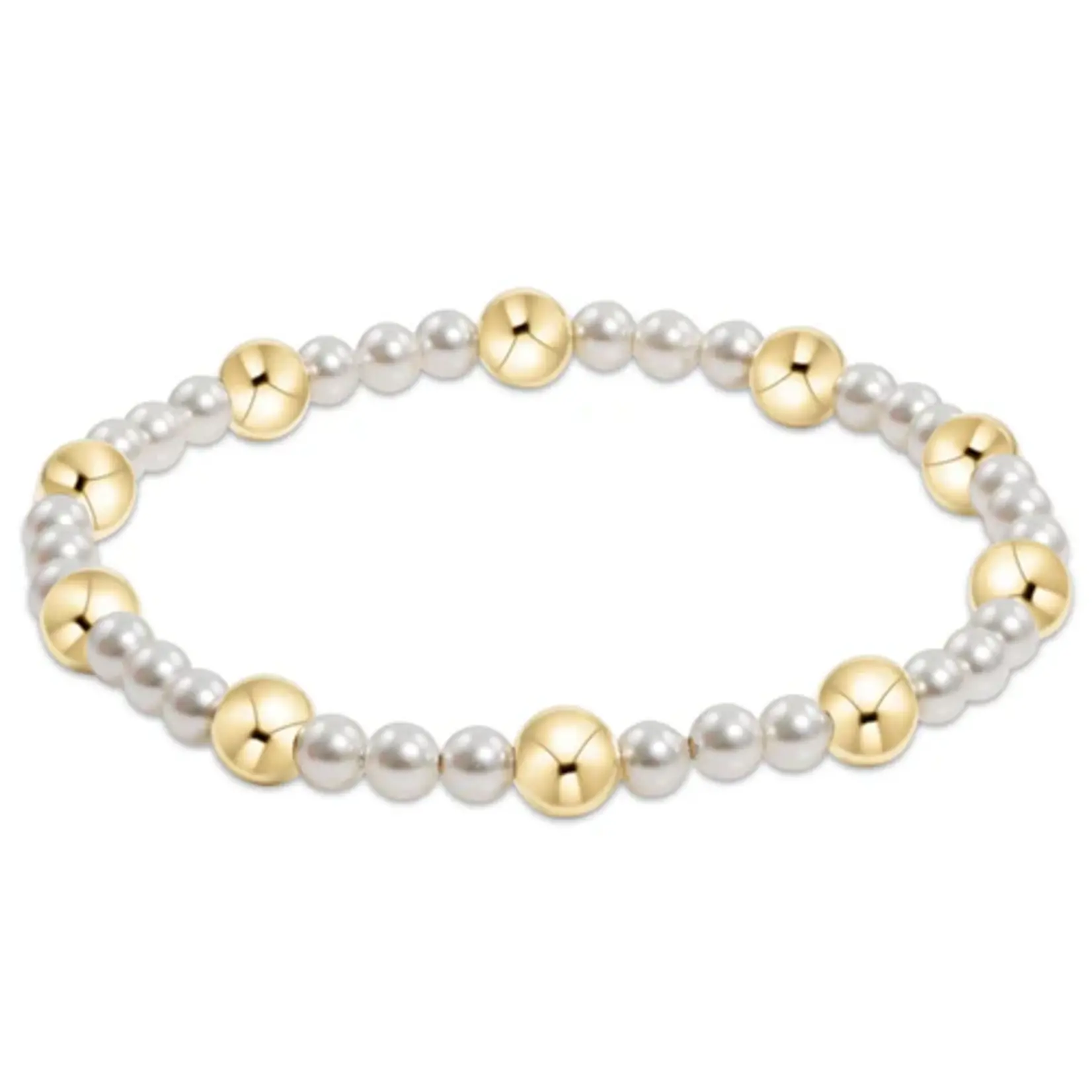 enewton Pearl Sincerity Pattern 4mm Bead Bracelet- 6mm Gold