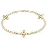 enewton Signature Cross Gold Pattern 2mm Bead Bracelet-Classic Beaded Signature Cross Gold 3mm Bead Gold