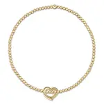 enewton egirl Classic Gold 2mm Bead Bracelet-Love Small Gold Charm