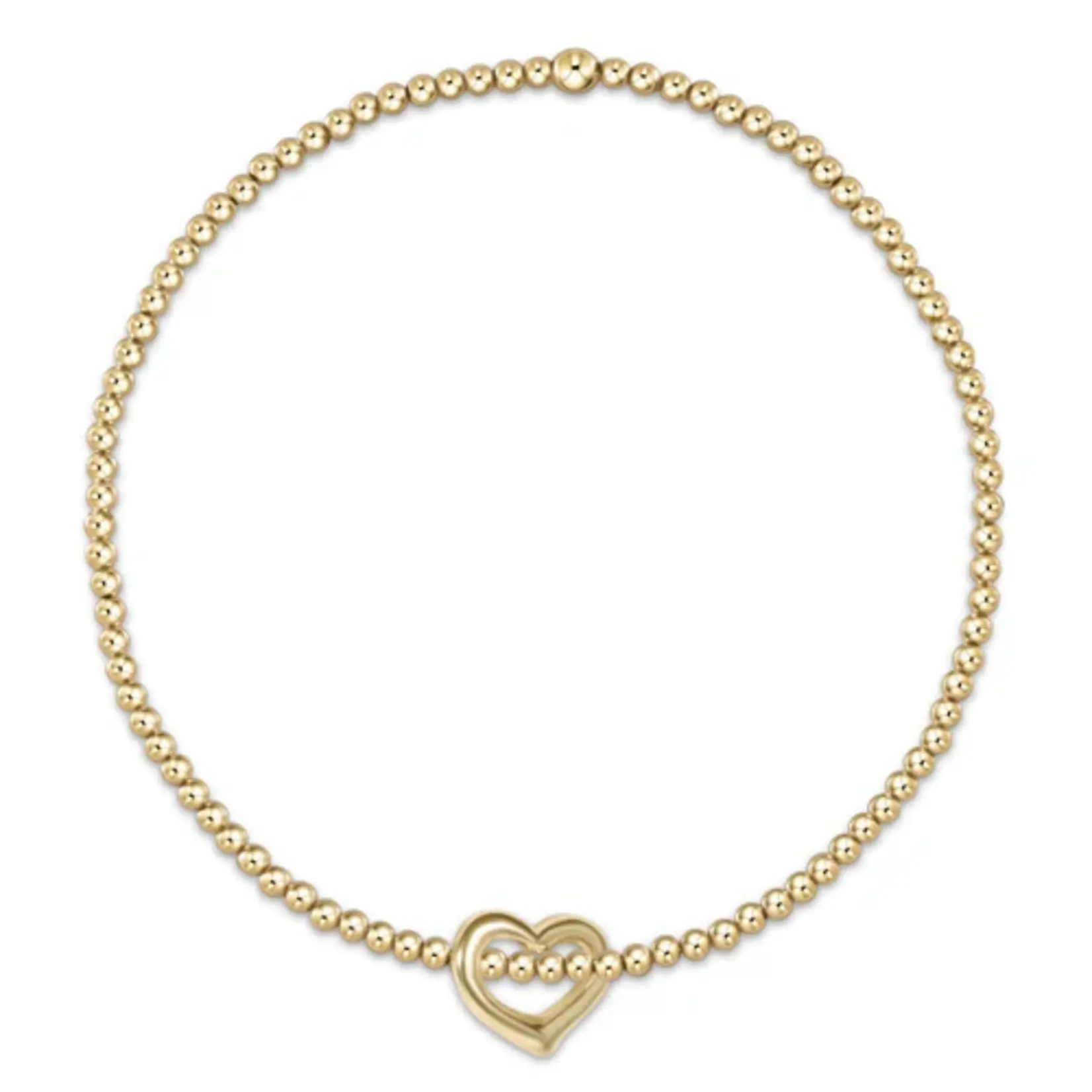 enewton egirl Classic Gold 2mm Bead Bracelet-Love Small Gold Charm