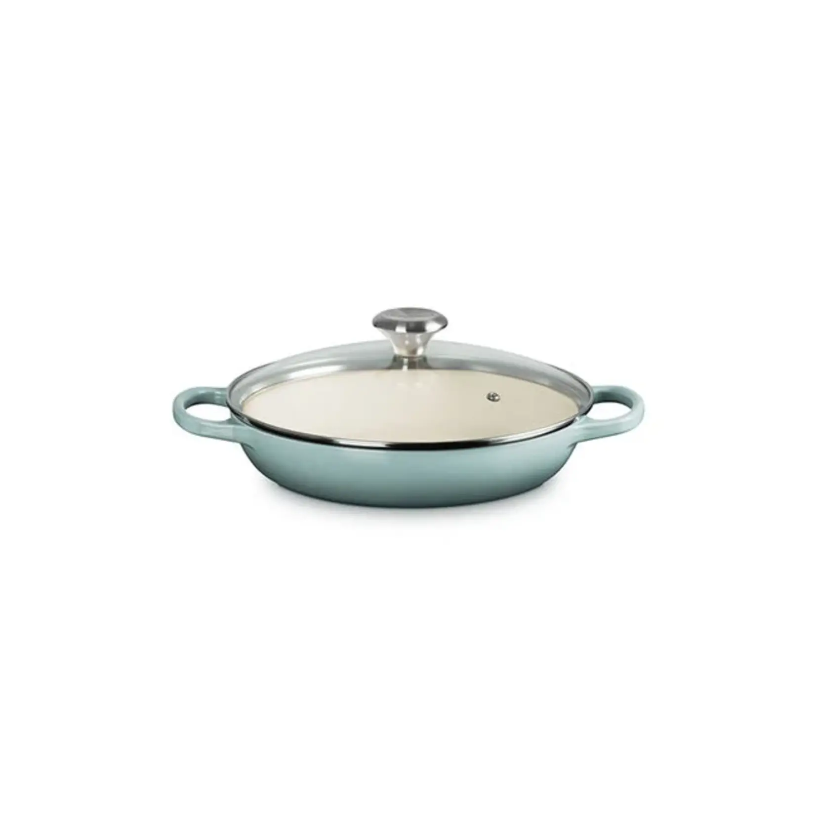 Le Creuset Signature Round Braiser, Glass Lid, 2.25 Qt, Sea Salt