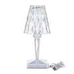 Two's Company Crystal Lights LED Portable Cordless Color-Changing Table Lamp