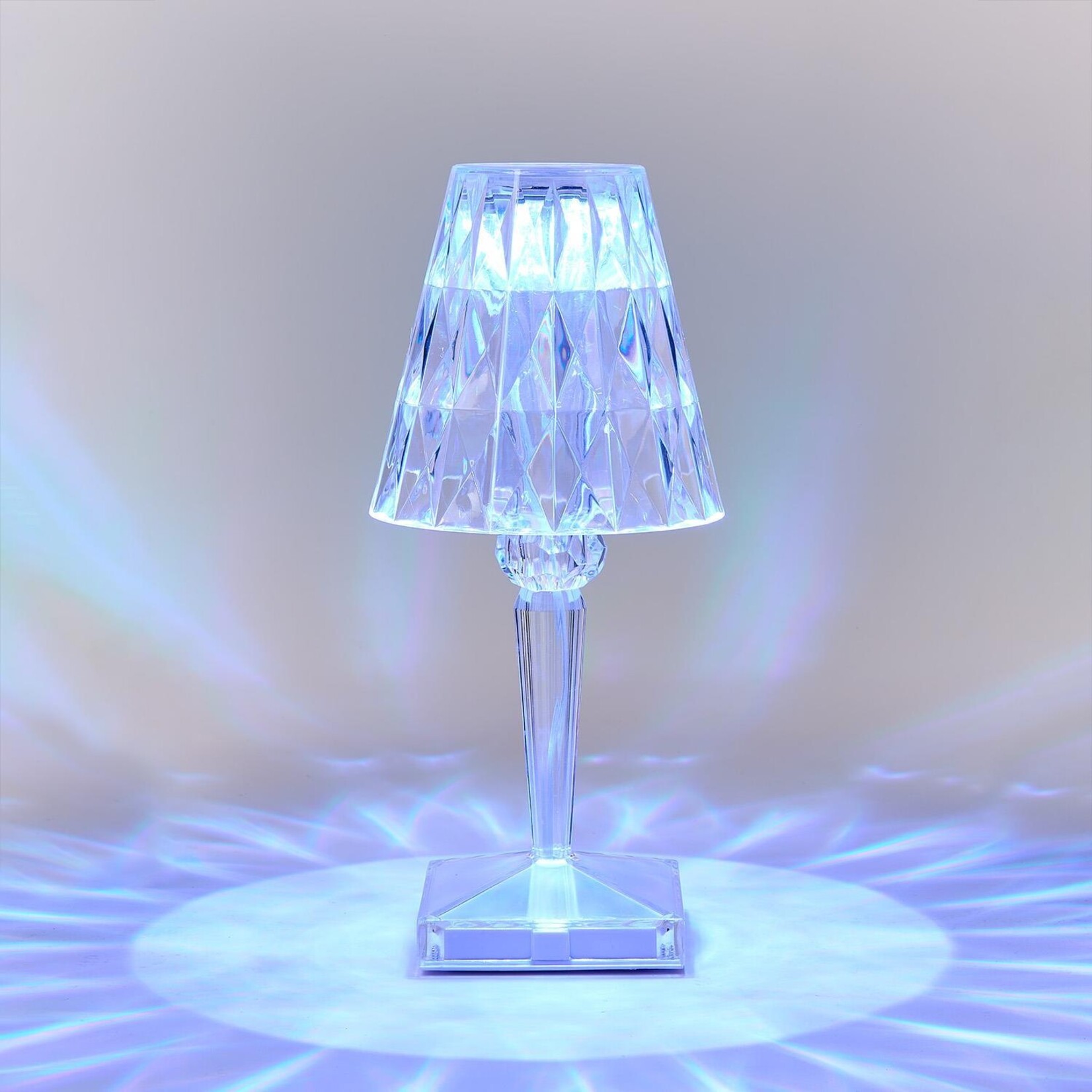 Two's Company Crystal Lights LED Portable Cordless Color-Changing Table Lamp