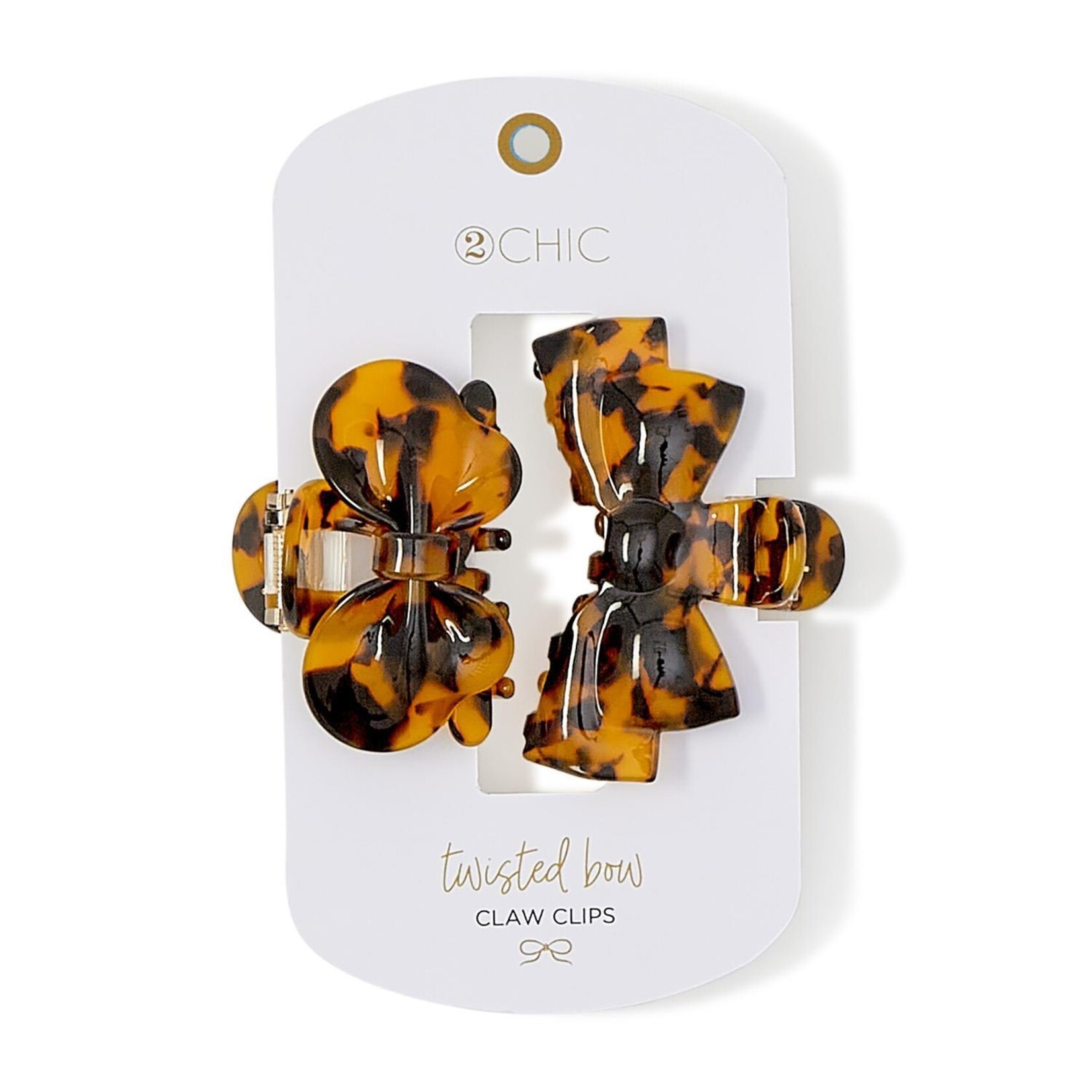 Two's Company Tortoise Twist Claw Clip in a Bow Shape
