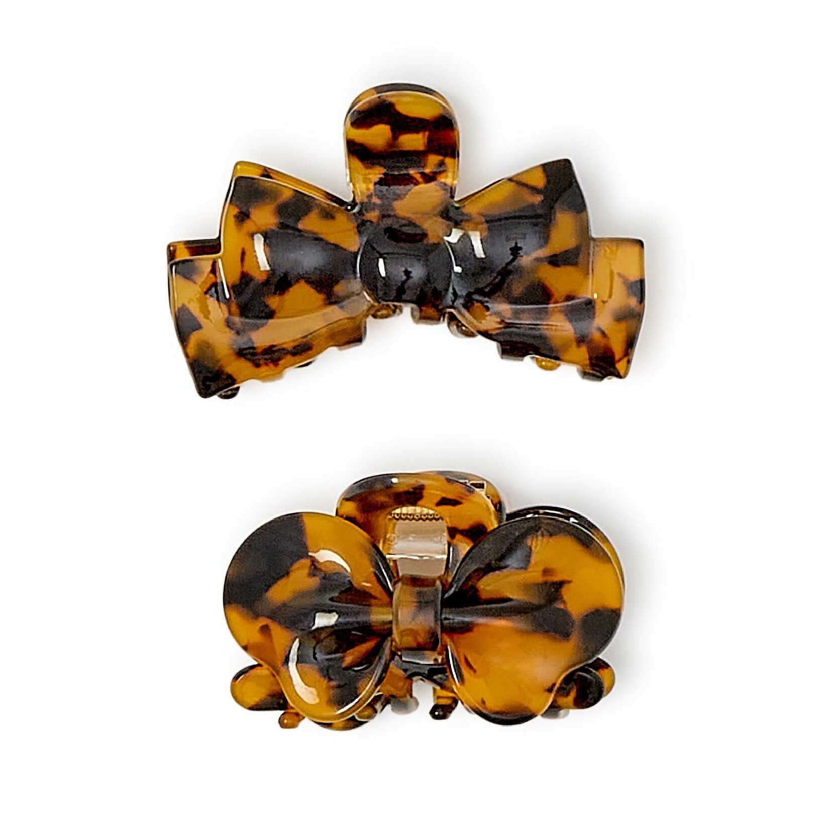Two's Company Tortoise Twist Claw Clip in a Bow Shape