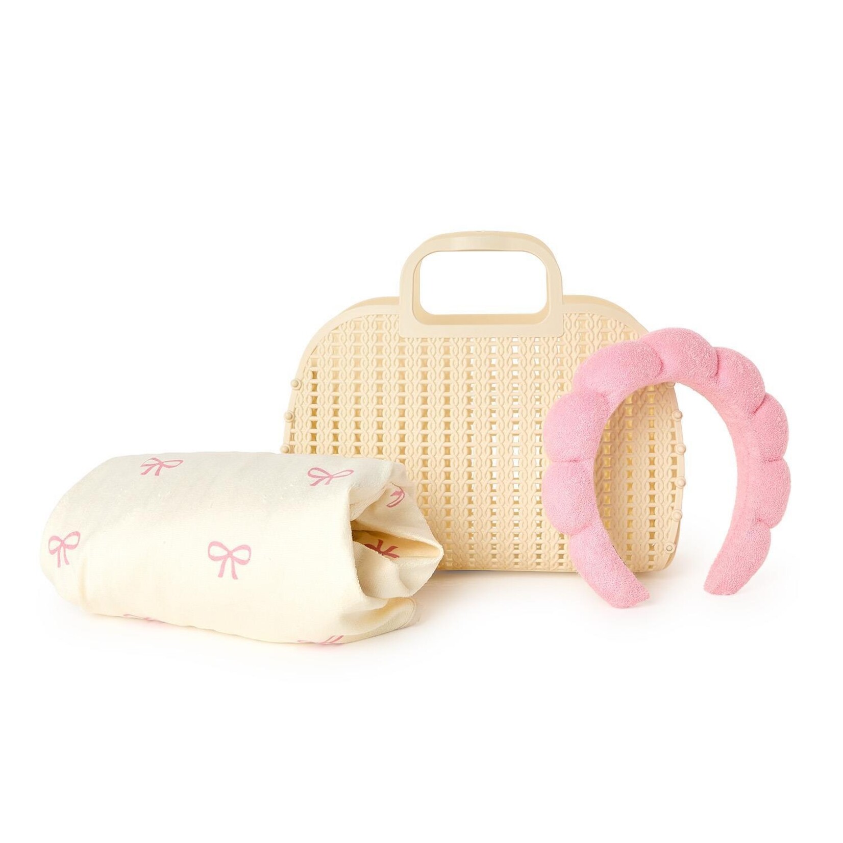 Two's Company Coquette Spa Time Headband and Snap Closure Wrap Towel Set