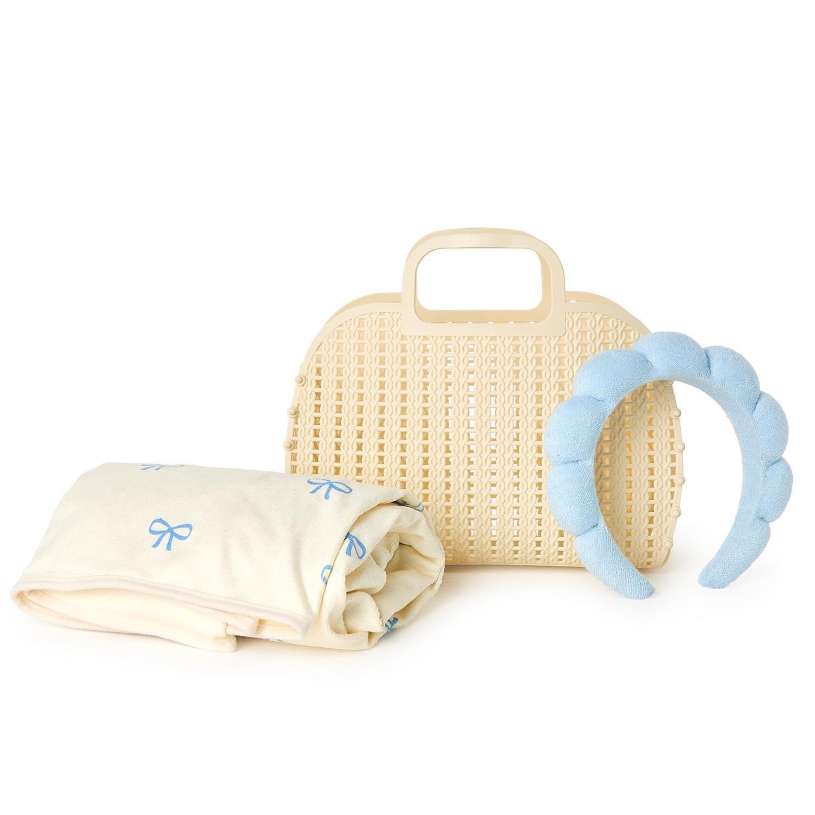 Two's Company Coquette Spa Time Headband and Snap Closure Wrap Towel Set