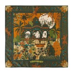 Two's Company Amber Palace Smokey Olive Mini Square Scarf