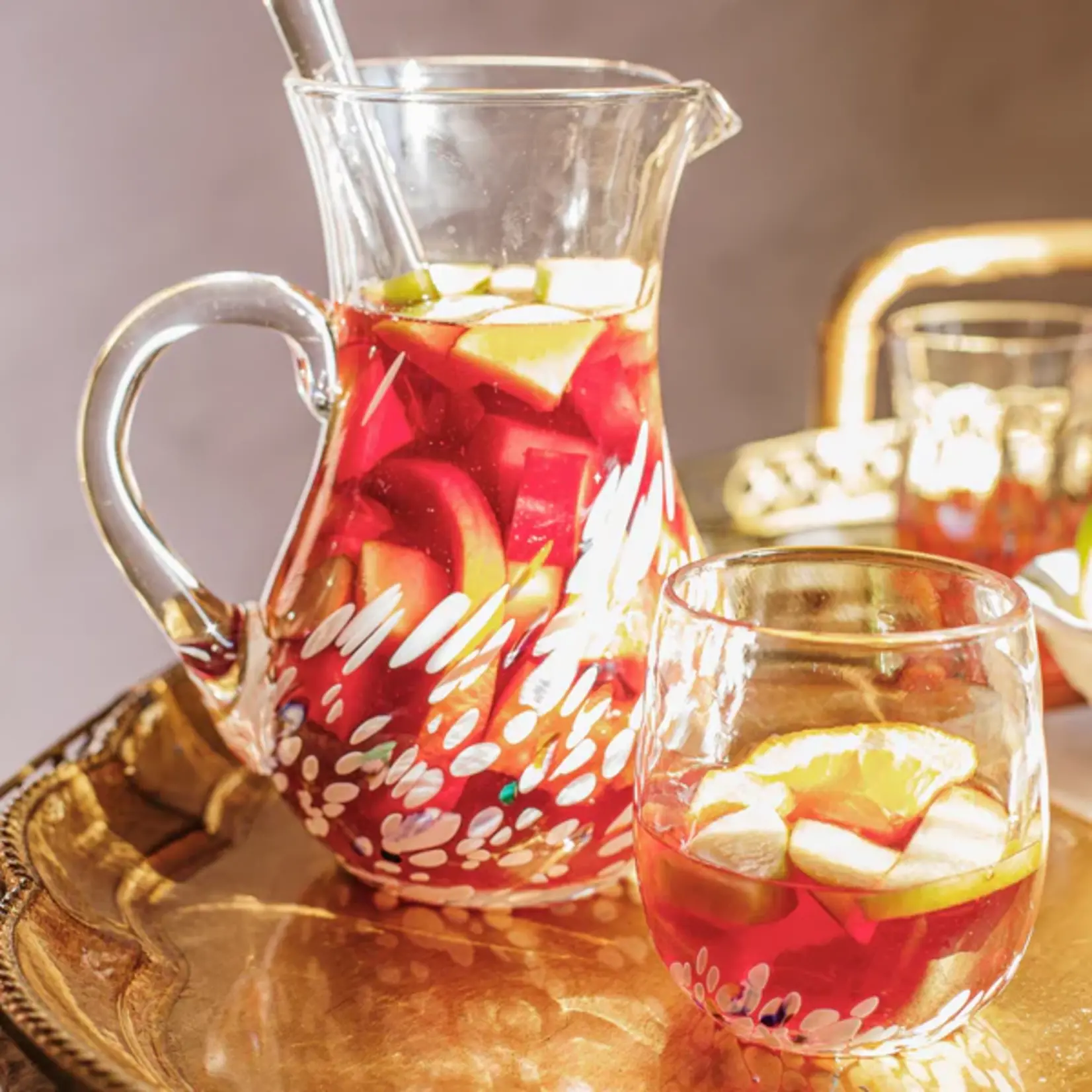 Vietri Chiara White Pitcher and Stirrer Set